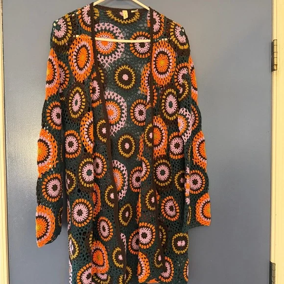 Moth Multicolor Crochet Cardigan m/l - Picture 2 of 10